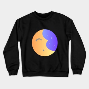 Tired Sleepy Moon In the Sky with Stars Crewneck Sweatshirt